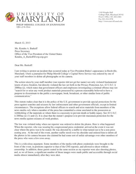 Letter To Kendra Barkoff